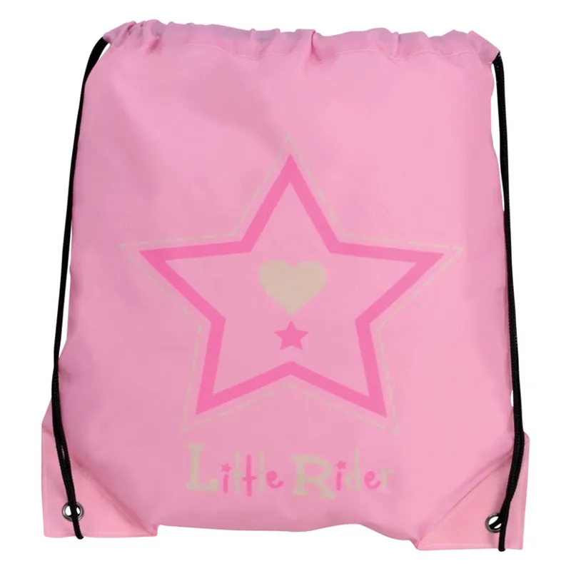 Hy Equestrian Riding Star Drawstring Bag in Pink